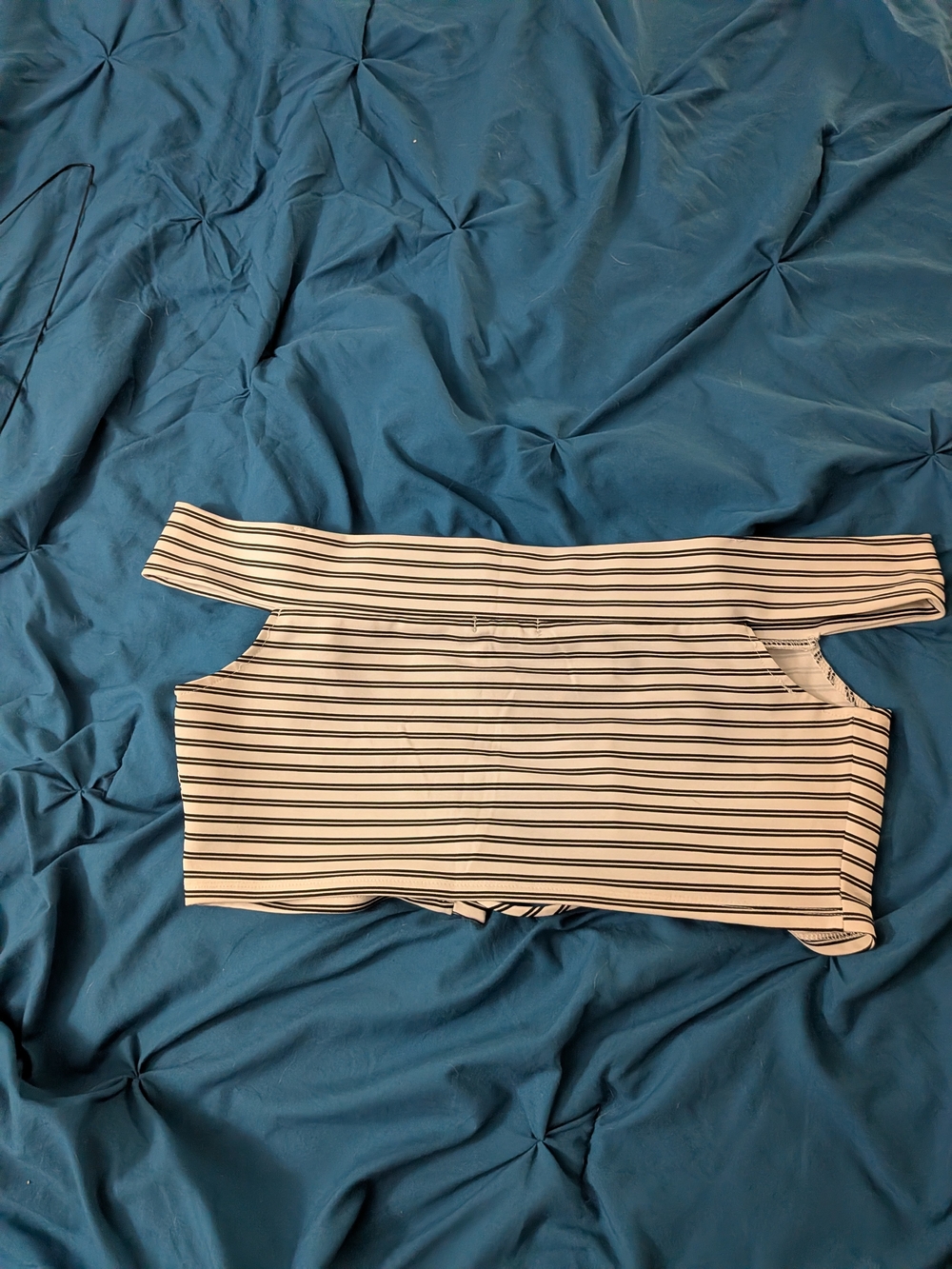 Charlotte Russe Y2K Off-The-Shoulder Striped Lace Up Corset Crop Top 90s Club - Picture 2 of 6